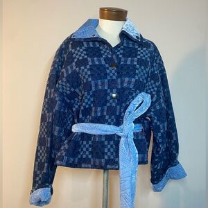 Quilted Jacquard Denim Jacket